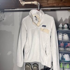 Patagonia Cream Sherpa Snap Fleece Pullover